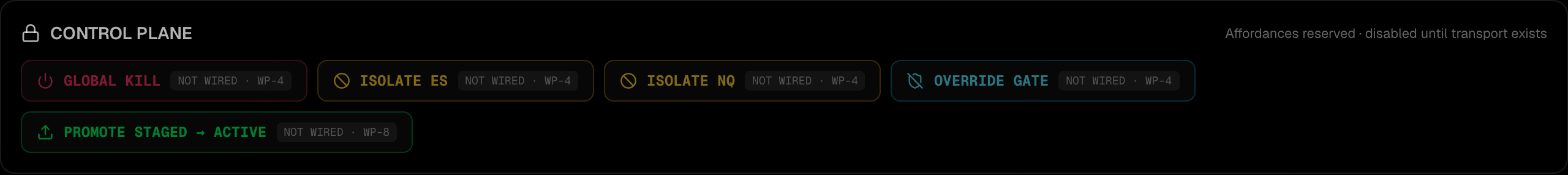 Control plane strip